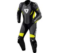 Revit Control, traje de cuero 1ud. perforado 48 male Negro/Amarillo Neón