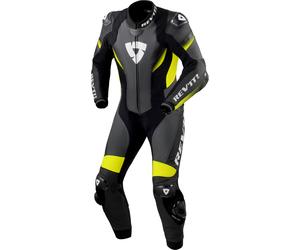 Revit Control, traje de cuero 1ud. perforado 48 male Negro/Amarillo Neón