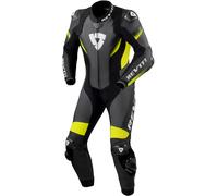 Revit Control Traje de cuero de moto de una pieza, negro-amarillo, tamaño 48 para Hombres