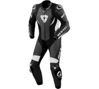 Revit Control Traje de cuero de moto de una pieza, Negro/Blanco, Talla 46