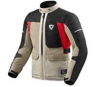 Revit Convergent H2O Chaqueta Textil de Motocicleta Impermeable, Arena/Rojo, Talla L