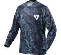 Revit Emulsion Maillot de motocross, negro-azul, tamaño 3XL para Hombres