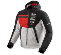 Revit Haste H2O Chaqueta textil de moto impermeable, negro/rojo, Talla M
