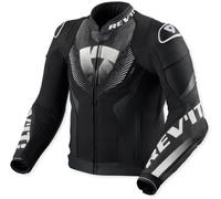 Revit Hyperspeed 3 Air Chaqueta de cuero de motocicleta perforada, Negro/Blanco, Talla 48