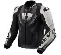 Revit Hyperspeed 3 Pro Chaqueta de cuero de moto, Negro/Blanco, Talla 46