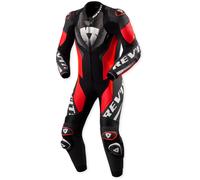 Revit Hyperspeed 3 Traje de cuero de moto de una sola pieza perforado, negro-rojo, tamaño 54 para Hombres