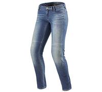 REV'IT! Jeans de Motocicleta Pantalones de Motocicleta Westwood SF Damen Jeanshose Hellblau Used 31/32, Damas, Chopper/Cruiser, Todo el año, Azul