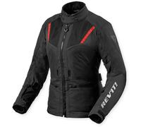 Revit Levante 2 H2O Chaqueta textil para motocicletas para damas, gris oscuro/negro/rojo, Talla 36