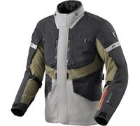 Revit Neptune 3 GTX Chaqueta textil de moto impermeable, negro/gris/verde, Talla M