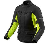 Revit Outback 5 H2O Chaqueta impermeable para motocicletas, negro/amarillo neón, Talla 44