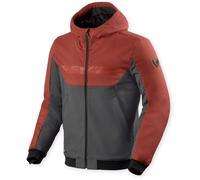 Revit Parabolica 2 Sudadera con capucha y cremallera para motocicleta, gris-rojo, tamaño L para Hombres