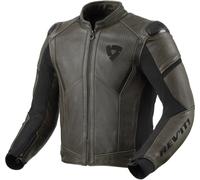 Revit Parallax Chaqueta de cuero para moto, Verde oscuro/negro, Talla 48