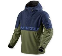 Revit Photon Chaqueta textil de moto impermeable, Azul oscuro/verde, Talla XL