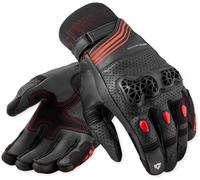 Revit Positron Guantes perforados para motocicletas, negro/rojo, Talla XL