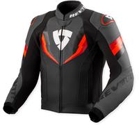 Revit Quantum 3, chaqueta de cuero 52 male Negro/Rojo Neón