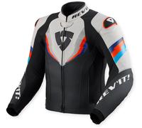 Revit Quantum 3 Chaqueta de cuero para moto perforada, negro/gris claro, Talla 50
