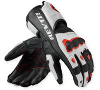 Revit Quantum 3 Guantes de moto, Negro/Blanco/Neón Rojo, Talla M
