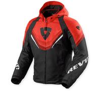 Revit Quantum 3 H2O Chaqueta textil de moto impermeable, negro/neón rojo, Talla M
