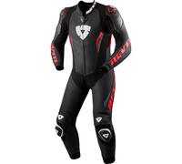 Revit Argon 3 Traje de cuero de moto de una sola pieza perforado, negro-rojo, tamaño 52 para Hombres