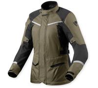 Revit Voltiac 3 H2O Chaqueta textil de motocicleta para damas, gris-verde, tamaño 46 para Mujer