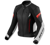 Revit Xena 4 Chaqueta de cuero para moto para mujer, blanco/rojo, Talla 44