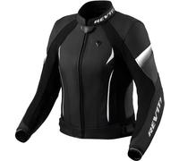 Revit Xena 4 Chaqueta de cuero para moto para mujer, Negro/Blanco, Talla 44