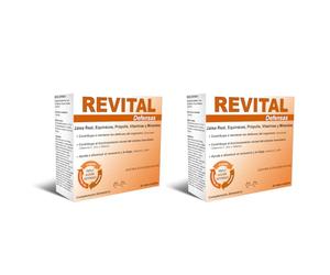 Revital Defensas 20 Viales - Pack de 2 Unidades - Ayuda a Mantener las Defensas del Organismo y a Disminuir el Cansancio y la Fatiga - con Jalea Real, Equinácea, Própolis, Vitaminas y Minerales