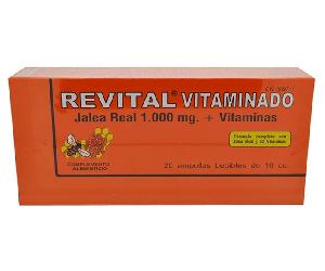 Revital Jalea Real Vitaminado 1000 mg + Vitaminas 20 Ampollas