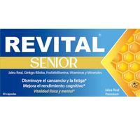 Revital Senior - 30 Cápsulas con Jalea Real, Ginkgo Biloba, Glutatión, Vitaminas A, C, D, Grupo B, Magnesio, Hierro y Zinc - Energía Física y Mental
