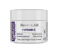 RevitaLAB - Crema antiarrugas de día y de noche enriquecida con vitamina A (retinol), vitamina E, extracto de raíz de regaliz, ácido hialurónico y filtros UV, franja de edad 60-75, 50 ml