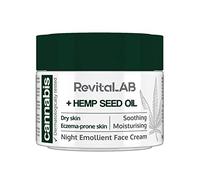 RevitaLAB - Crema facial emoliente de noche con extracto de cánnabis y aceite de semilla de cáñamo ecológico para una hidratación intensa, testada dermatológicamente en pieles sensibles, 50 ml