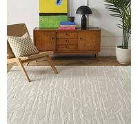Revival Rugs Ebb - Alfombra lavable de 8 x 10 pies para sala de estar y dormitorio, 100 % reciclada, certificado Oeko-TEX, pelo mediano, beige, crema