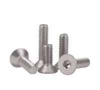 Revive Furniture 10 unids/lote hexagonal tornillo avellanado cabeza plana tornillos Allen M2 M3 M4 M5 M6 M8 M10 M12 M16 304 acero inoxidable DIN7991(22mm x10pcs,M5)