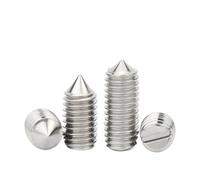 Revive Furniture 10 unids/lote tornillo de fijación de punta cónica de cabeza ranurada de acero inoxidable M1.6 M2 M2.5 M3 M4 M5 M6 perno sin cabeza de extremo cónico(30mm x10pcs,M6)