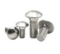 Revive Furniture 5 unids/lote M3 M4 M5 M6 M8 M10 M12 10-30mm de longitud perno de carro 304 cabeza redonda de acero inoxidable tornillo de cuello cuadrado DIN603(16mm,M5 x5pcs)
