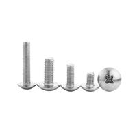 Revive Furniture 50 unids/lote tornillos de máquina con cabeza de armazón empotrado en cruz M2 M3 M4 M5 M6 M8 cabeza plana grande de seta 304 Phillips de acero inoxidable(3mm x50pcs,M5)