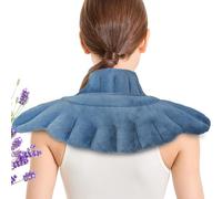 REVIVEPLUS Almohadilla térmica para microondas para aliviar el dolor de cuello y hombros, calentador de cuello calentado para microondas con calor húmedo, aromaterapia fría o térmica para relajación