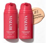 Revivia Base de Maquillaje Coreana, Base Maquillaje Coreana SPF15 30ml | Revivia Maquillaje, Tono Adaptable y Cobertura Media, Duración de Más de 16 horas, Antiedad, Aspecto más Joven