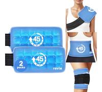 REVIX 45-Minute Long-Lasting Gel Ice Packs Reusable with Ice Grid Gel Design, Soft Cold Packs for Knee & Back with Adjustable Strap, Cold Compression Therapy for Enhancing Comfort, 14 × 7", 2 Packs