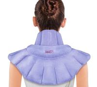 REVIX Almohadilla de calefacción para microondas para cuello, hombros y alivio del dolor de espalda, sin perfume, extra grande, calentable para el cuello, color morado claro