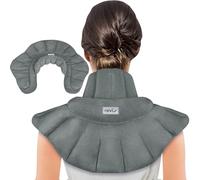 REVIX Almohadilla térmica para microondas para cuello y hombros con calor húmedo, envoltura térmica para el cuello para tensión muscular y molestias, almohadilla térmica pesada para microondas para