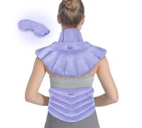 REVIX Almohadillas térmicas para microondas para espalda, cuello y hombros, aptas para microondas con calor húmedo, máscara de ojos calentada, compresa tibia, cuello, hombros y espalda, juego de 3
