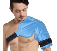 REVIX Bolsa de hielo de hombro XL para manguito rotador, envoltura fría reutilizable de gel para lesiones y cirugía, forro de felpa suave, flexible y de larga duración