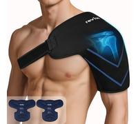 REVIX Bolsa de hielo grande para el hombro, reutilizable, 2 bolsas de gel + 1 soporte para el hombro para el manguito rotador y el brazo, alivio del malestar, fácil de usar