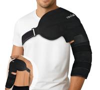 REVIX Bolsa de hielo para brazos - para hombro y codo, reutilizable, envoltura de terapia de frío para lanzador de béisbol, manga de compresión ajustable para alivio muscular después