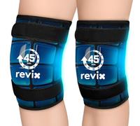 REVIX bolsa hielo rodilla, bolsa de hielo para rodilla de larga duración, 45 minutos diseño de gel con rejilla de hielo, terapia de frío para pantorrillas y brazos(30,4×24,1cm, 2 unidades)