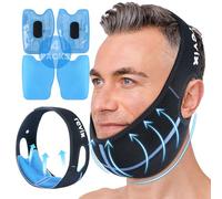REVIX Dientes del juicio bolsas de hielo cosidas en 3D, Ice pack para cirugía Oral Facial para el alivio del dolor en tmj, extracción dental, 4 paquetes de gel frío y caliente reutilizables, Negro