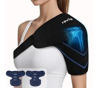 REVIX Envoltura de hielo para hombro, 2 paquetes de envoltura de gel reutilizable para terapia de frío para puño rotador, soporte de hombro para alivio de molestias y relajación muscular, fácil de