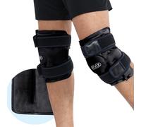 REVIX Envolturas de hielo reutilizables para aliviar el dolor de rodilla, paquete de hielo para rodilla con terapia de compresión fría para cirugías de reemplazo de rodilla, lesiones, hinchazón, negro