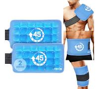 REVIX Large Gel Ice Packs Reusable, 45-Minutes of Long Lasting Cold Packs with Ice Grid Gel Design, Lower Back, Shoulder, Knee Ice Wrap, Cold Therapy for Soothing Waist & Leg Fatigue, 16 × 9", 2 Packs
